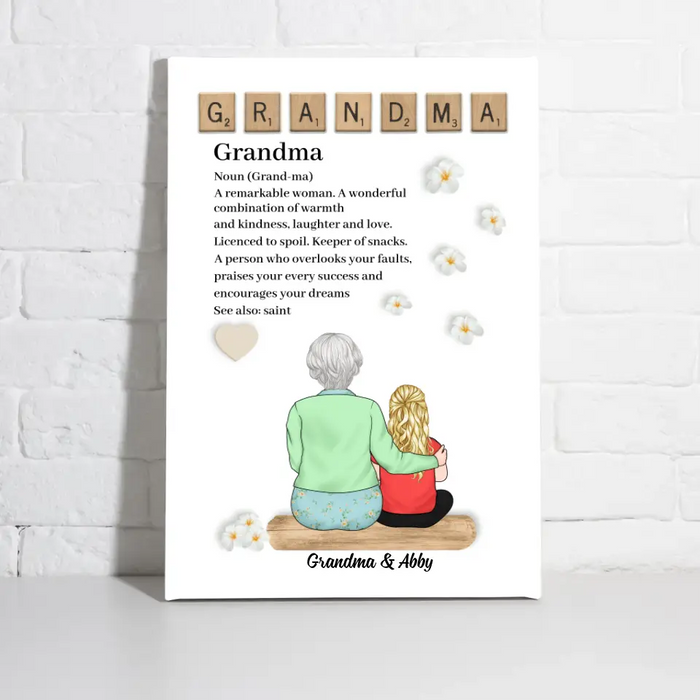 Up To 4 Kids Grandma A Remarkable Woman - Personalized Canvas For Her, Grandma