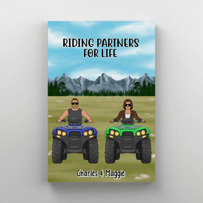 All-Terrain Vehicle Riding Partners - Personalized Canvas For Couples, Him, Her, Off Road Lovers