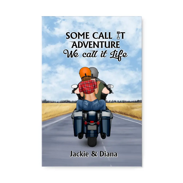 Some Call It Adventure We Call It Life - Personalized Canvas For Motorcycle Couples, Bikers