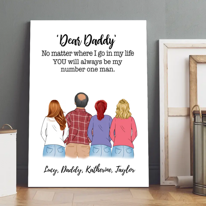 You Will Always Be the First Man - Personalized Gifts Custom Family Canvas for Daughters for Dad, Family Gifts