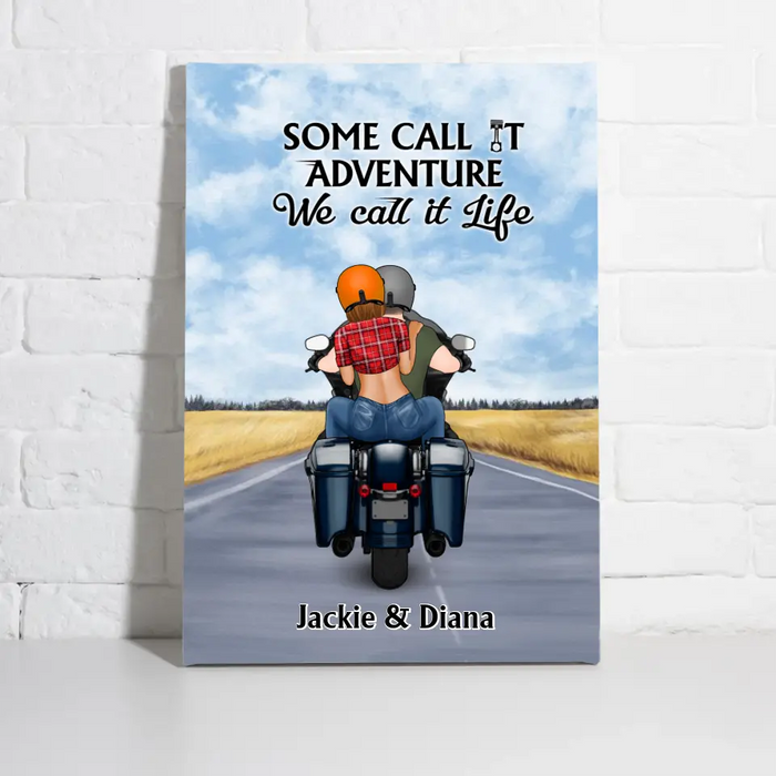 Some Call It Adventure We Call It Life - Personalized Canvas For Motorcycle Couples, Bikers