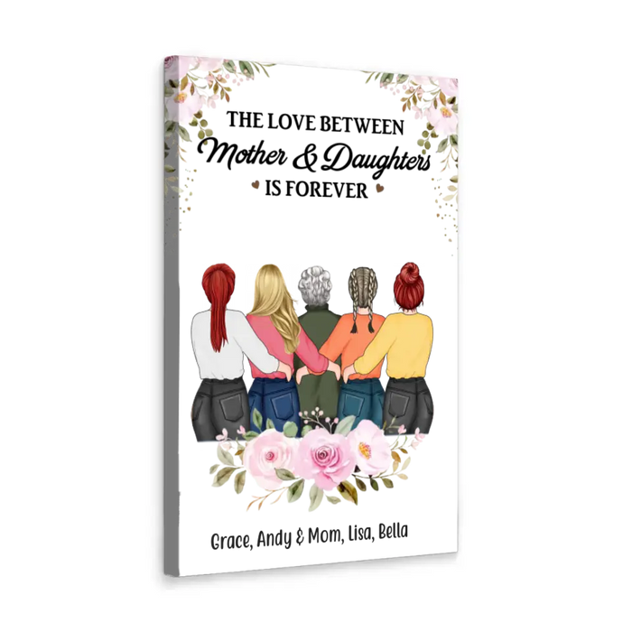 The Love Between Mother And Daughters Is Forever - Personalized Gifts Custom Print Canvas For Mom, Mother's Gift