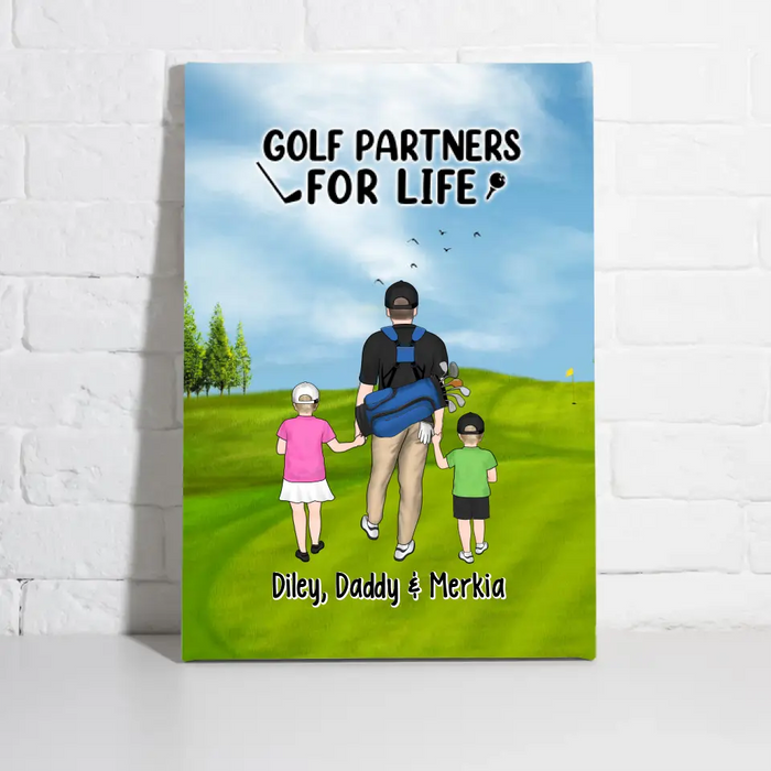 Golf Partners for Life - Personalized Gifts for Custom Golf Canvas for Dad, Golf Lovers