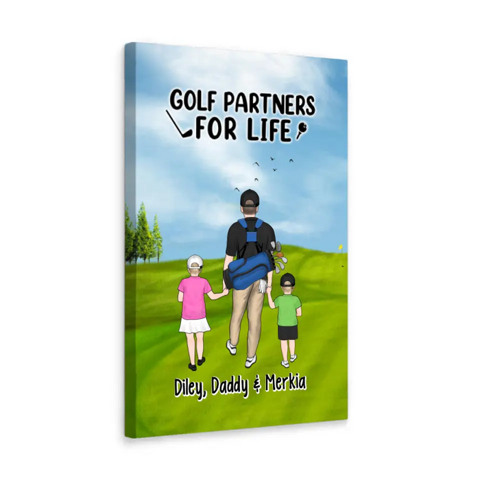 Golf Partners for Life - Personalized Gifts for Custom Golf Canvas for Dad, Golf Lovers