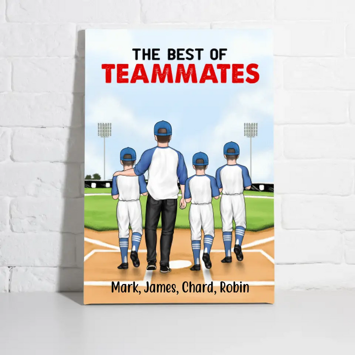 The Best of Teammates - Personalized Gifts Custom Baseball Canvas for Husband, Baseball Lovers