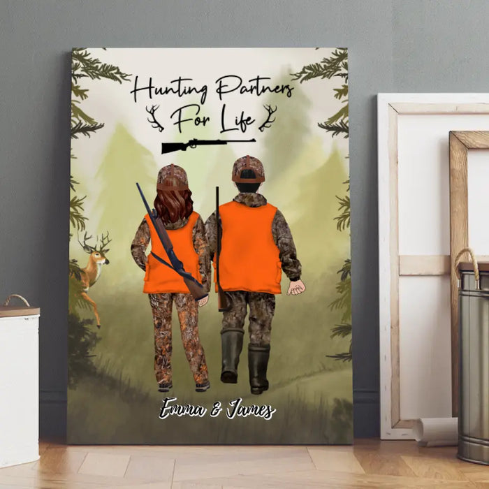 Hunting Partner for Life - Personalized Gifts for Hunting Custom Canvas for Couples and Families