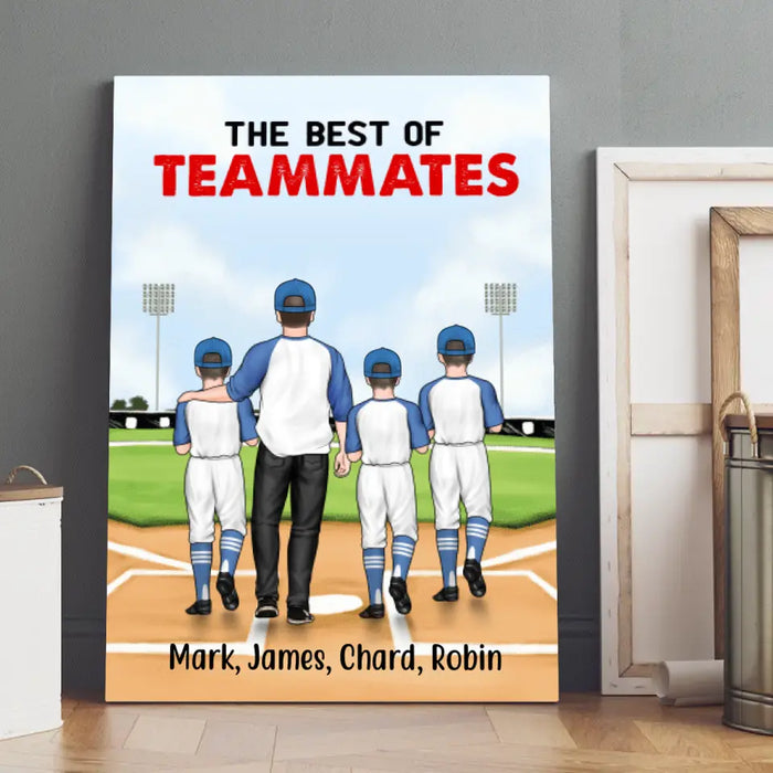 The Best of Teammates - Personalized Gifts Custom Baseball Canvas for Husband, Baseball Lovers