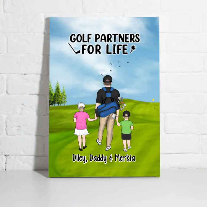 Golf Partners for Life - Personalized Gifts for Custom Golf Canvas for Dad, Golf Lovers