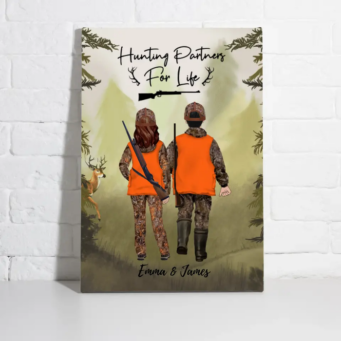 Hunting Partner for Life - Personalized Gifts for Hunting Custom Canvas for Couples and Families