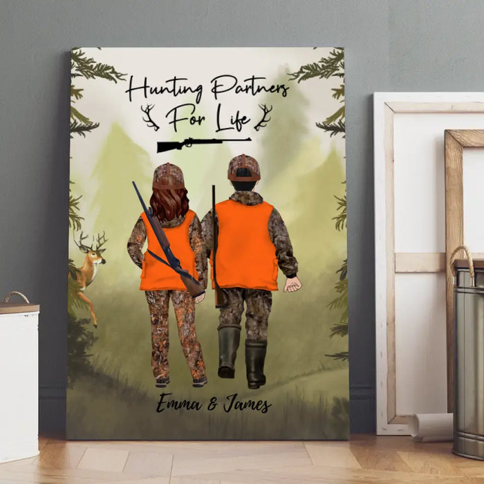 Hunting Partner for Life - Personalized Gifts for Hunting Custom Canvas for Couples and Families