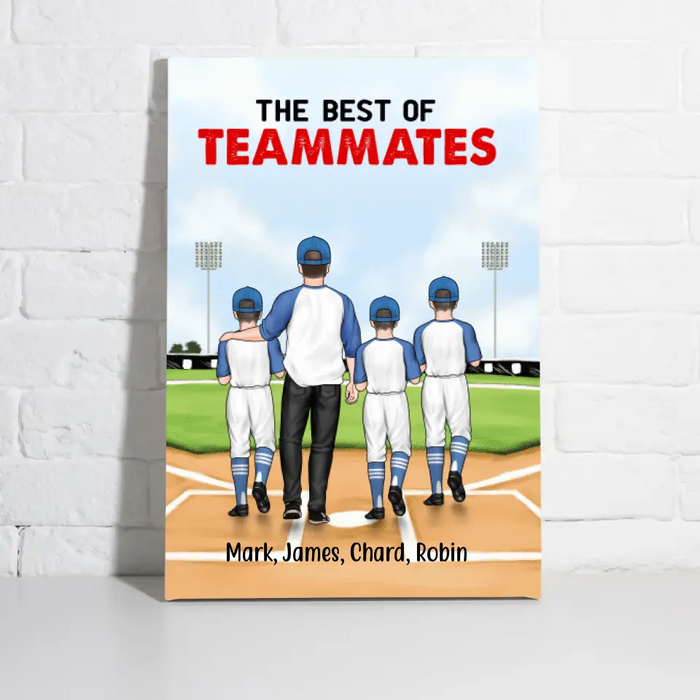 The Best of Teammates - Personalized Gifts Custom Baseball Canvas for Husband, Baseball Lovers