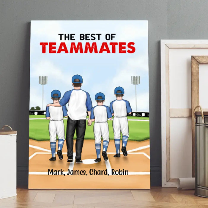 The Best of Teammates - Personalized Gifts Custom Baseball Canvas for Husband, Baseball Lovers