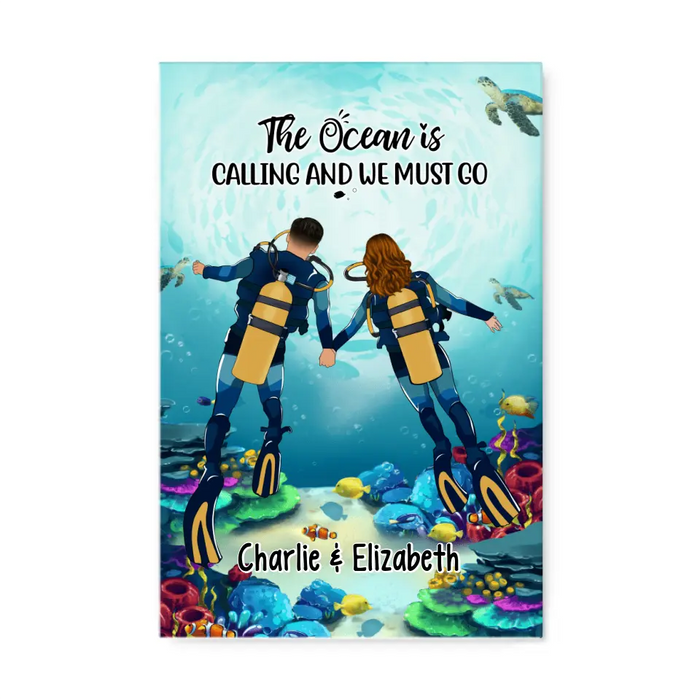 Those Who Dive Together Stay Together - Personalized Canvas For Couples, Scuba Diving