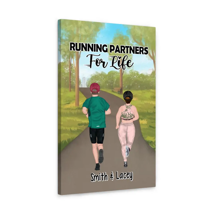 Life Is Better When You're Running - Personalized Canvas For Running Couples, Gift For Runners