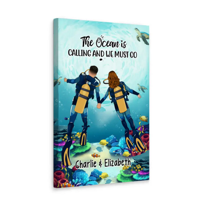 Those Who Dive Together Stay Together - Personalized Canvas For Couples, Scuba Diving