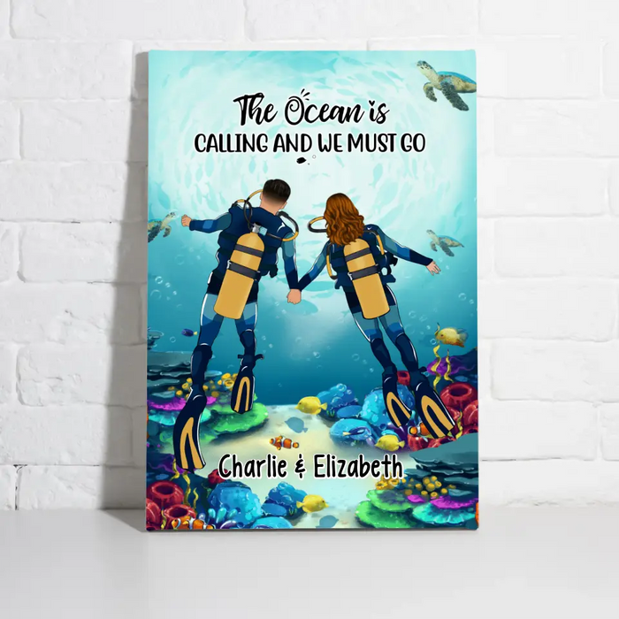 Those Who Dive Together Stay Together - Personalized Canvas For Couples, Scuba Diving