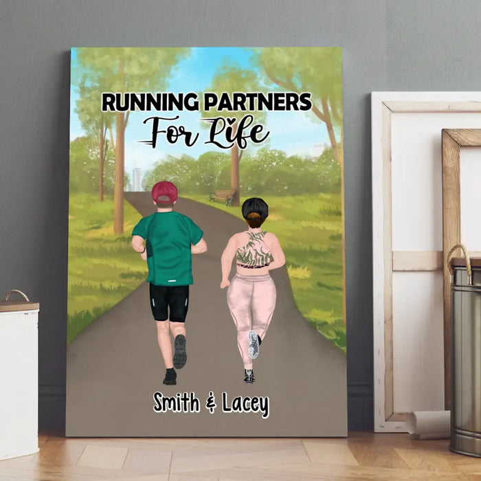 Life Is Better When You're Running - Personalized Canvas For Running Couples, Gift For Runners