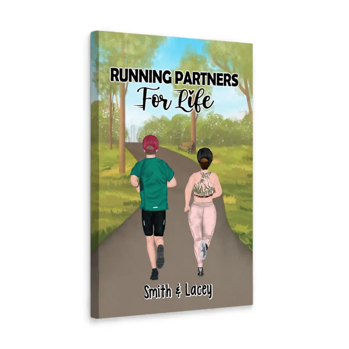 Life Is Better When You're Running - Personalized Canvas For Running Couples, Gift For Runners