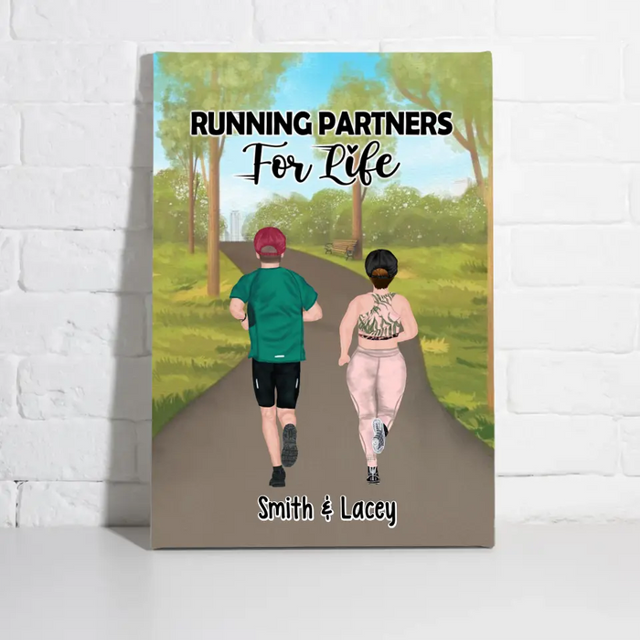 Life Is Better When You're Running - Personalized Canvas For Running Couples, Gift For Runners