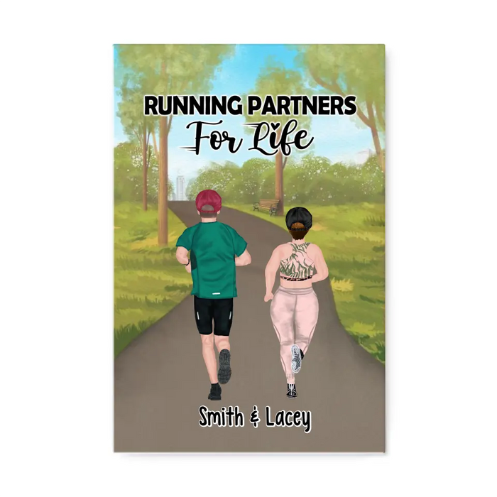 It's Not The Journey Or The Destination It's Who You Run With - Personalized Canvas For Running Friends, Couples, Gift For Runners