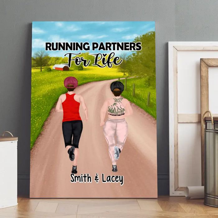 Best Running Friend Ever - Personalized Canvas For Running Friends, Couples, Gift For Runners