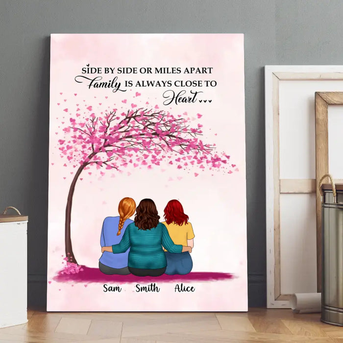 We Love You To The Moon And Back - Personalized Gifts Custom Canvas For Mom, Mother's Day Gifts