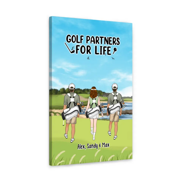 Golf Partners for Life - Personalized Gifts Custom Golf Canvas for Couples, Friends, and Golf Lovers