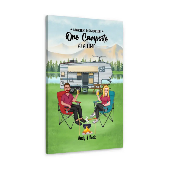 Making Memories One Campsite at a Time - Personalized Gifts Custom Camping Canvas for Couples, Camping Lovers