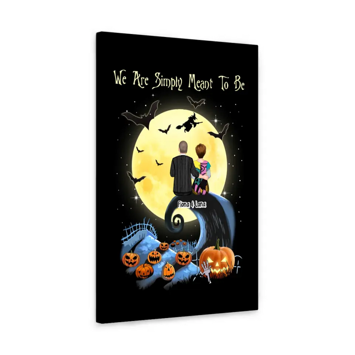 We Are Simply Meant to Be - Personalized Gifts Custom Halloween Canvas for Couples