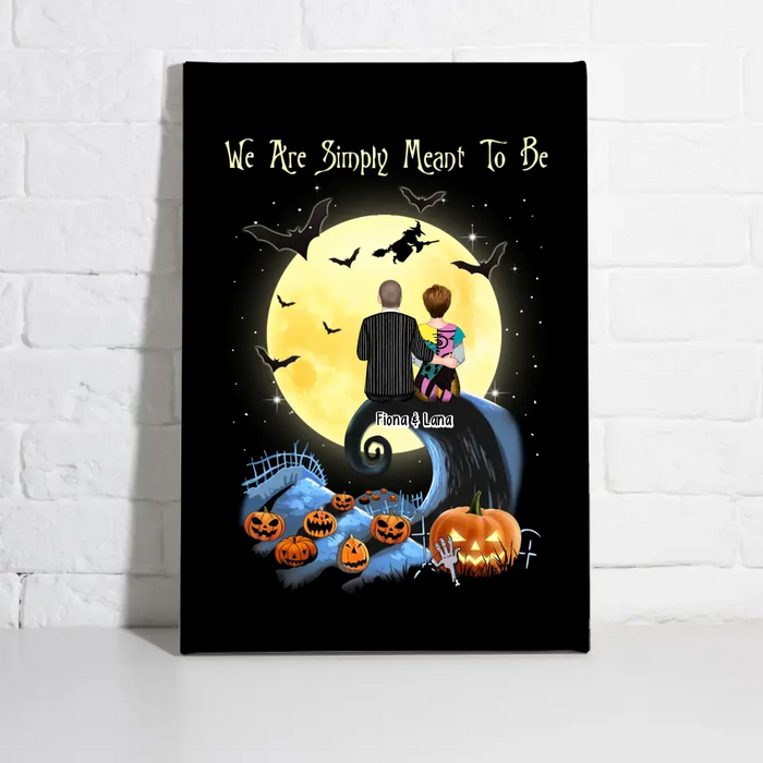 We Are Simply Meant to Be - Personalized Gifts Custom Halloween Canvas for Couples