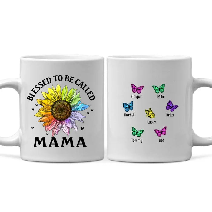 Blessed To Be Called Mama - Personalized Gifts Custom Butterfly Mug For Mom, Mother's Gift