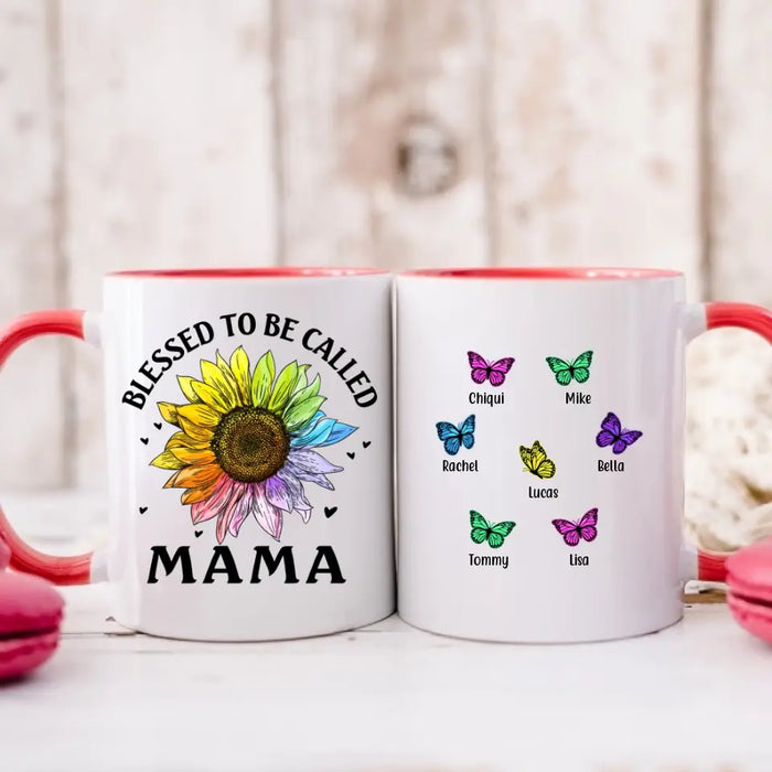 Blessed To Be Called Mama - Personalized Gifts Custom Butterfly Mug For Mom, Mother's Gift