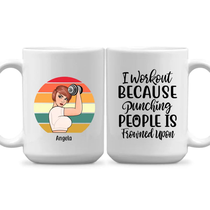 Personalized Mug, Strong Gym Woman Custom Gift For Workout Lovers