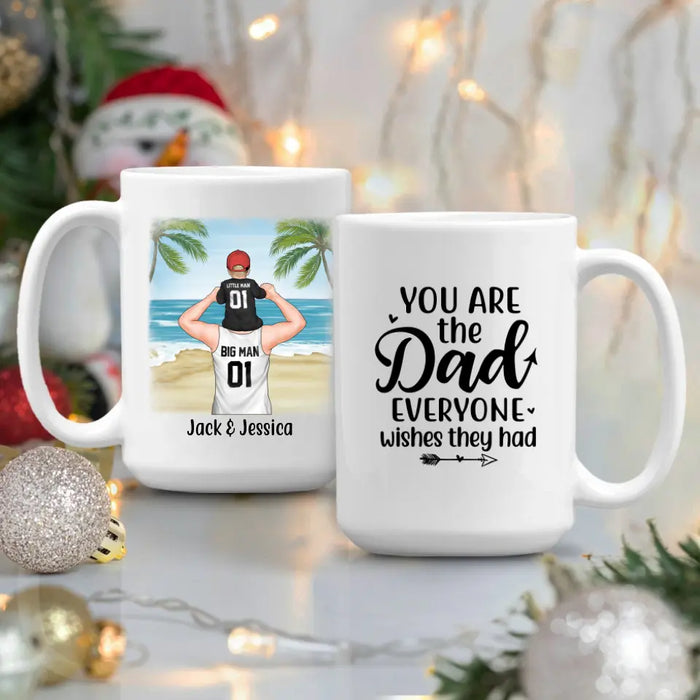 Personalized Mug, Father Giving Kid Piggyback Ride, Gift for Father's Day