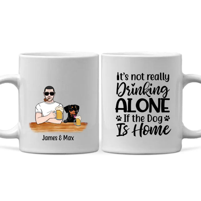 Personalized Mug, Beer Man And Dogs, Custom Gift For Father's Day And Dog Lovers