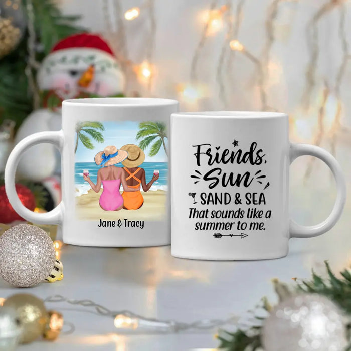 Personalized Mug, Beach Sisters, Gift for Beach Lovers