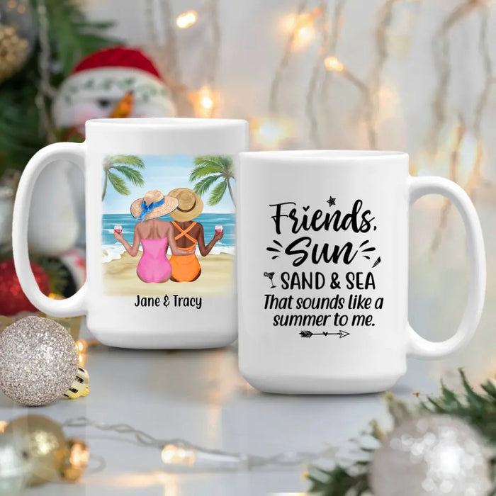 Personalized Mug, Beach Sisters, Gift for Beach Lovers