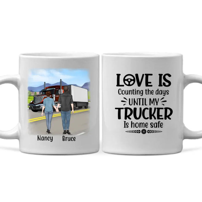 Personalized Mug, Couple With Truck, Custom Gift For Trucker Lovers