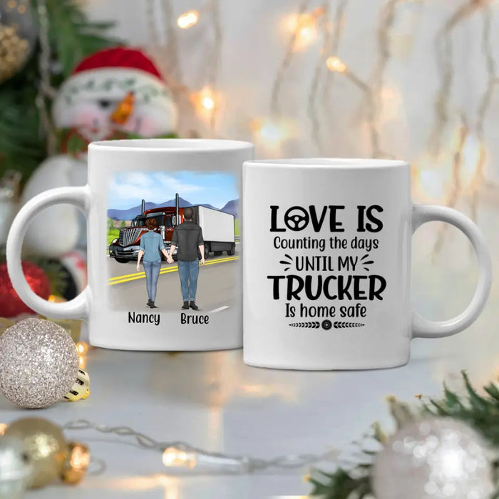 Personalized Mug, Couple With Truck, Custom Gift For Trucker Lovers