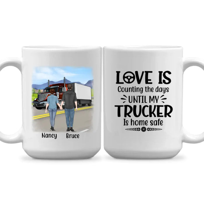 Personalized Mug, Couple With Truck, Custom Gift For Trucker Lovers