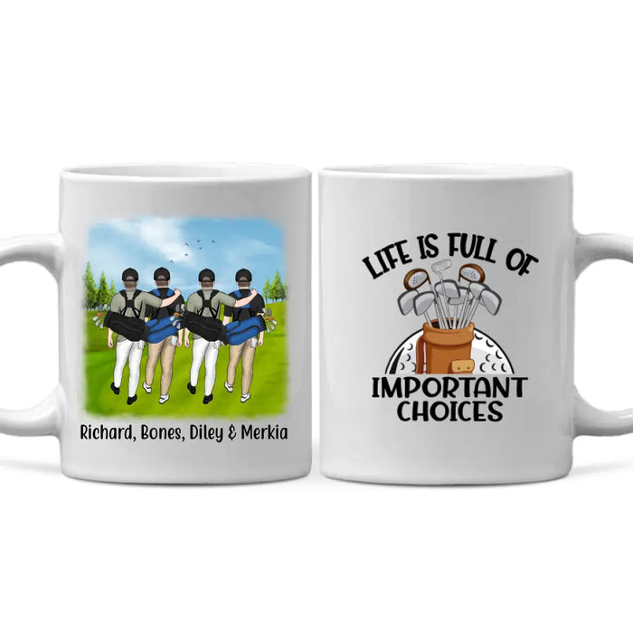 Personalized Mug, Four Men Golf Partners, Custom Gift For Golf Lovers