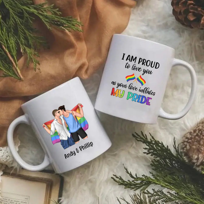 Personalized Mug, LGBT Couple Kissing Custom Gift For Pride Month