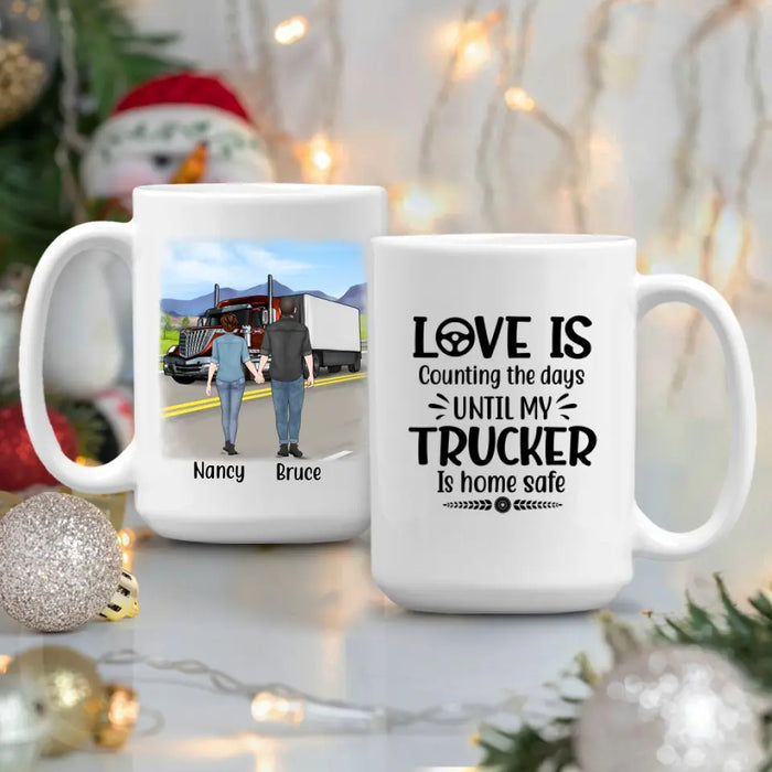 Personalized Mug, Couple With Truck, Custom Gift For Trucker Lovers