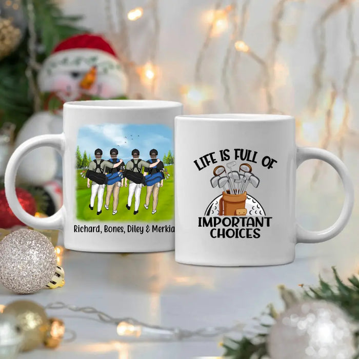 Personalized Mug, Four Men Golf Partners, Custom Gift For Golf Lovers