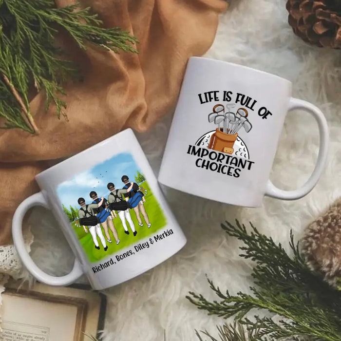 Personalized Mug, Four Men Golf Partners, Custom Gift For Golf Lovers