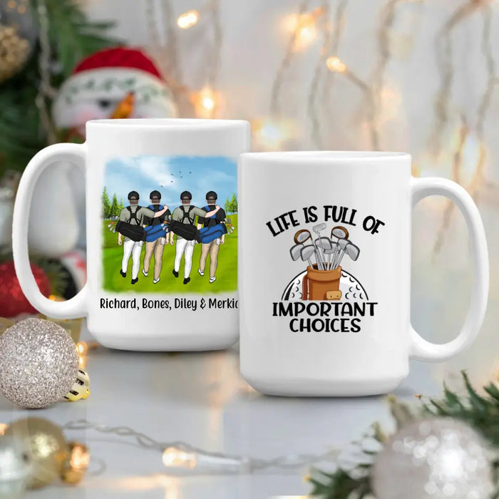 Personalized Mug, Four Men Golf Partners, Custom Gift For Golf Lovers