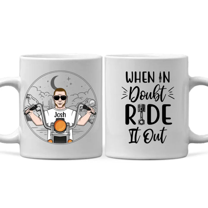 Personalized Mug, Old Man Biker, Custom Gifts For Motorcycle Lovers