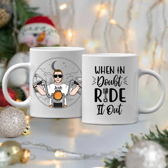 Personalized Mug, Old Man Biker, Custom Gifts For Motorcycle Lovers