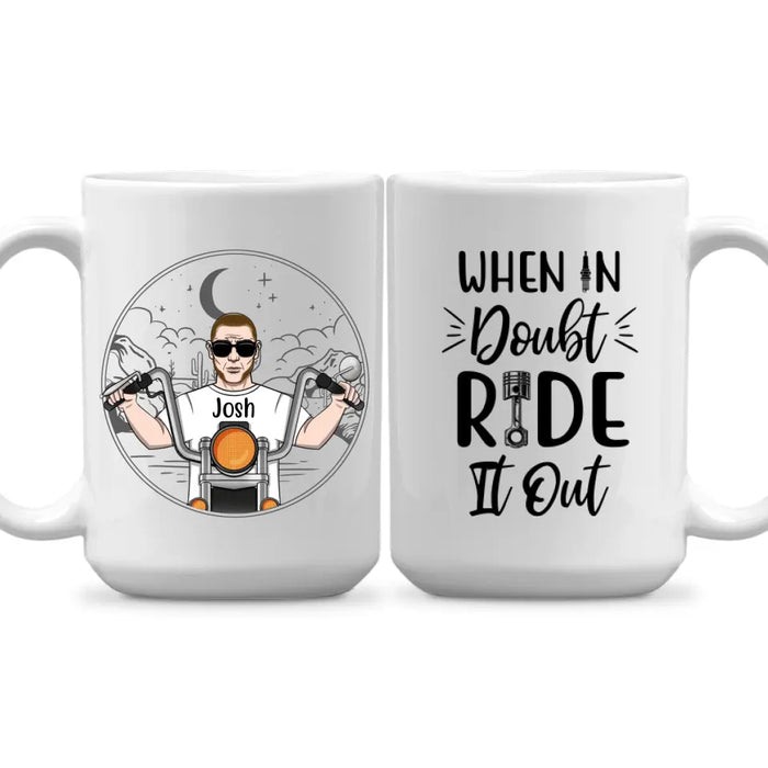 Personalized Mug, Old Man Biker, Custom Gifts For Motorcycle Lovers