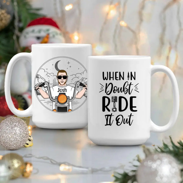 Personalized Mug, Old Man Biker, Custom Gifts For Motorcycle Lovers